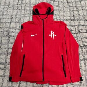 Nike Houston Rockets Showtime Hoodie Small NBA Dri-Fit Full Zip Red Jacket